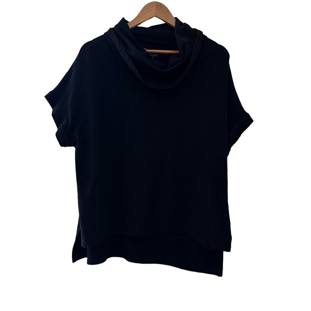 Beyond‎ Yoga Pullover Womens Small Black Cowl Neck Short Sleeve Soft Workout